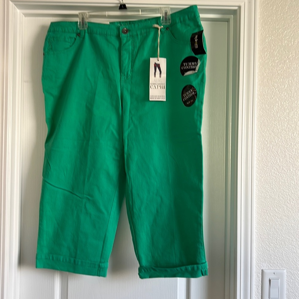 16W - Style and Co - Tummy Control Virgo Green Capri